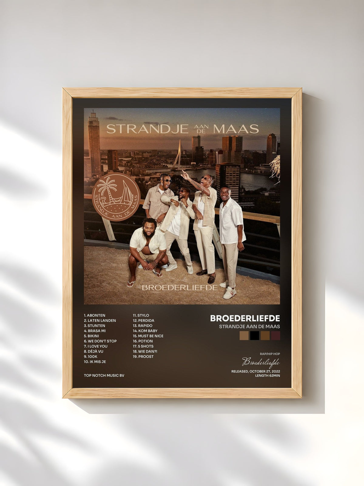 #bois Tableau de l'album Strandje Aan De Maas de Broederliefde, cadre en bois brut, imprimé et encadré en France