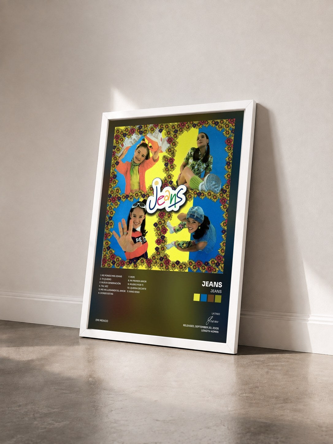 #blanc Tableau de l'album Jeans de Jeans vu de trois quarts, cadre blanc