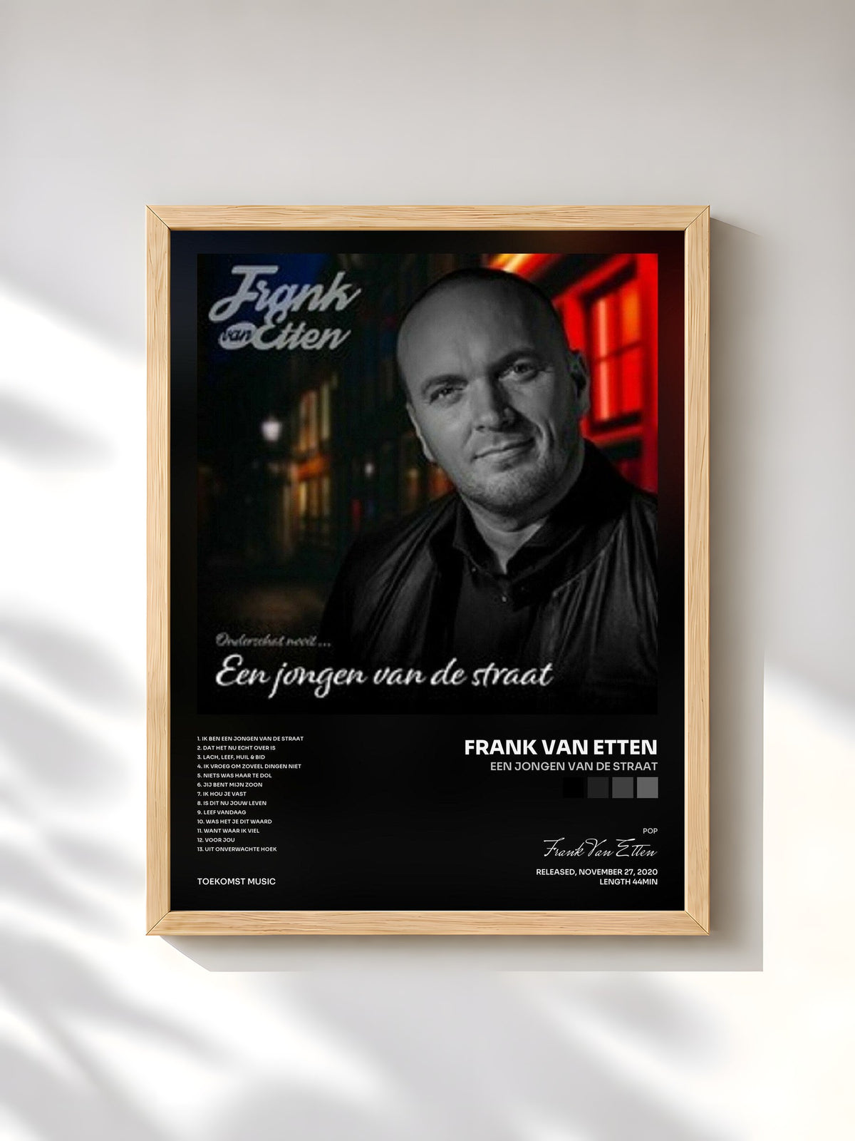 #bois Tableau de l'album Een Jongen Van De Straat de Frank Van Etten, cadre en bois brut, imprimé et encadré en France
