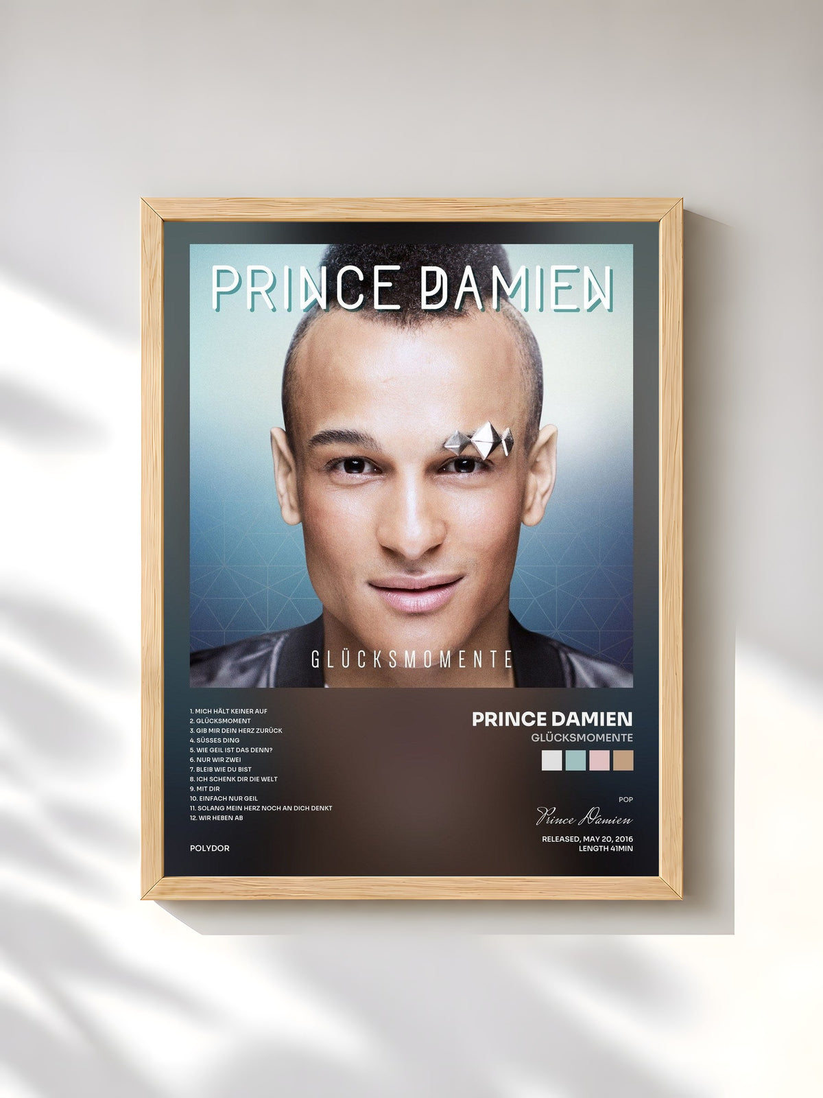 #bois Tableau de l'album Glücksmomente de Prince Damien, cadre en bois brut, imprimé et encadré en France