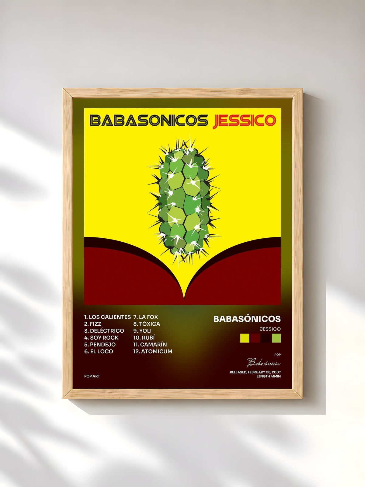 #bois Tableau de l'album Jessico de Babasónicos, cadre en bois brut, imprimé et encadré en France