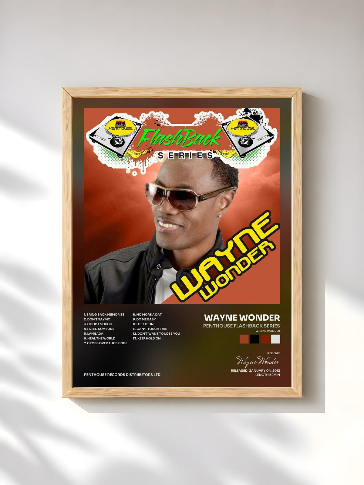 #bois Tableau de l'album Penthouse Flashback Series (Wayne Wonder) Vol. 1 de Wayne Wonder, cadre en bois brut, imprimé et encadré en France