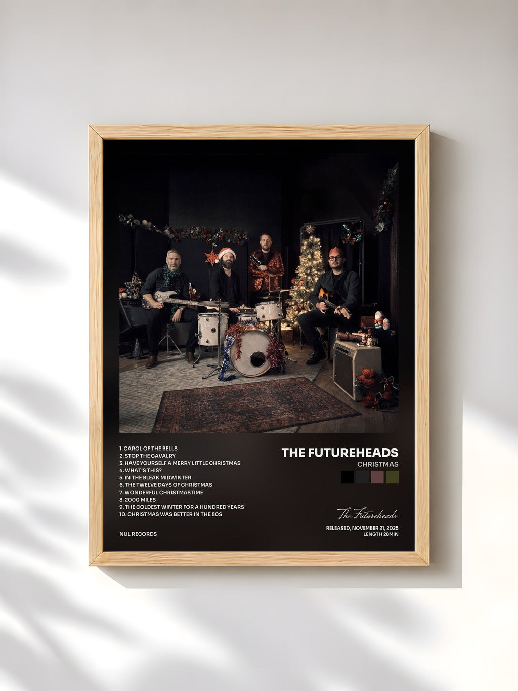 #bois Tableau de l'album Christmas de The Futureheads, cadre en bois brut, imprimé et encadré en France