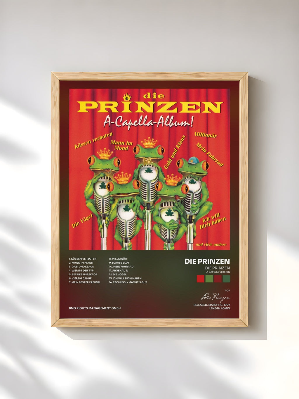 #bois Tableau de l'album Die Prinzen (A Capella Version) de Die Prinzen, cadre en bois brut, imprimé et encadré en France