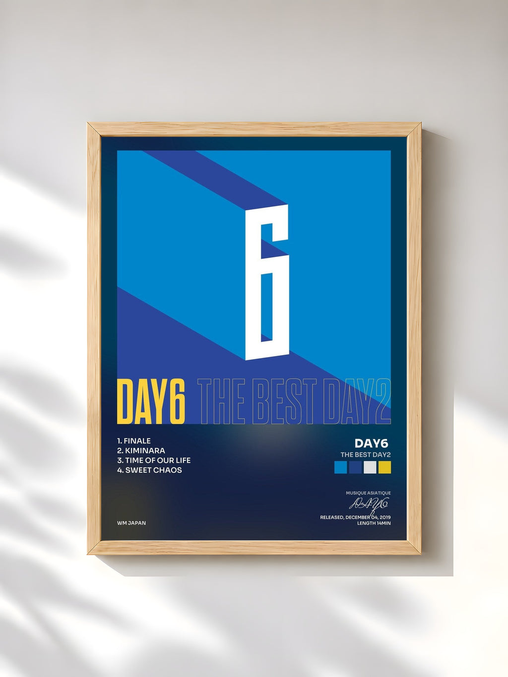 #bois Tableau de l'album THE BEST DAY2 de DAY6 , cadre en bois brut, imprimé et encadré en France