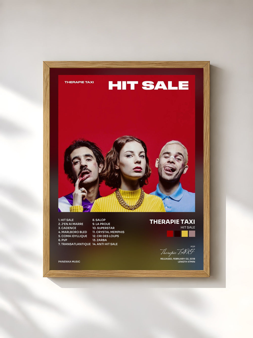 #bois Tableau de l'album Hit Sale de Therapie TAXI, cadre en bois brut, imprimé et encadré en France