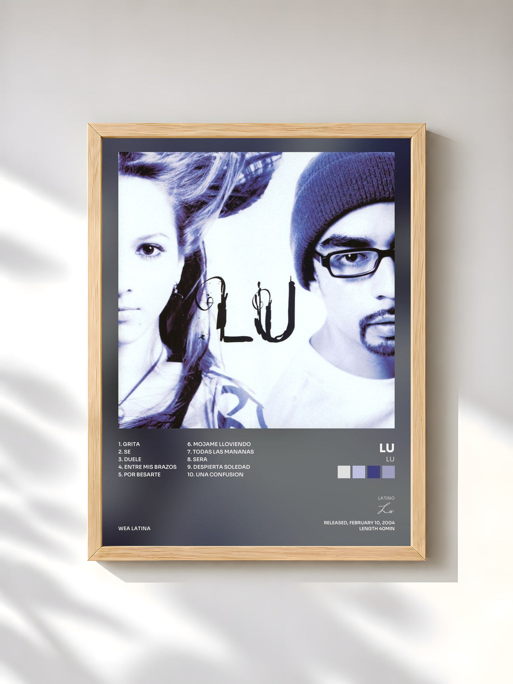 #bois Tableau de l'album Lu de Lu, cadre en bois brut, imprimé et encadré en France