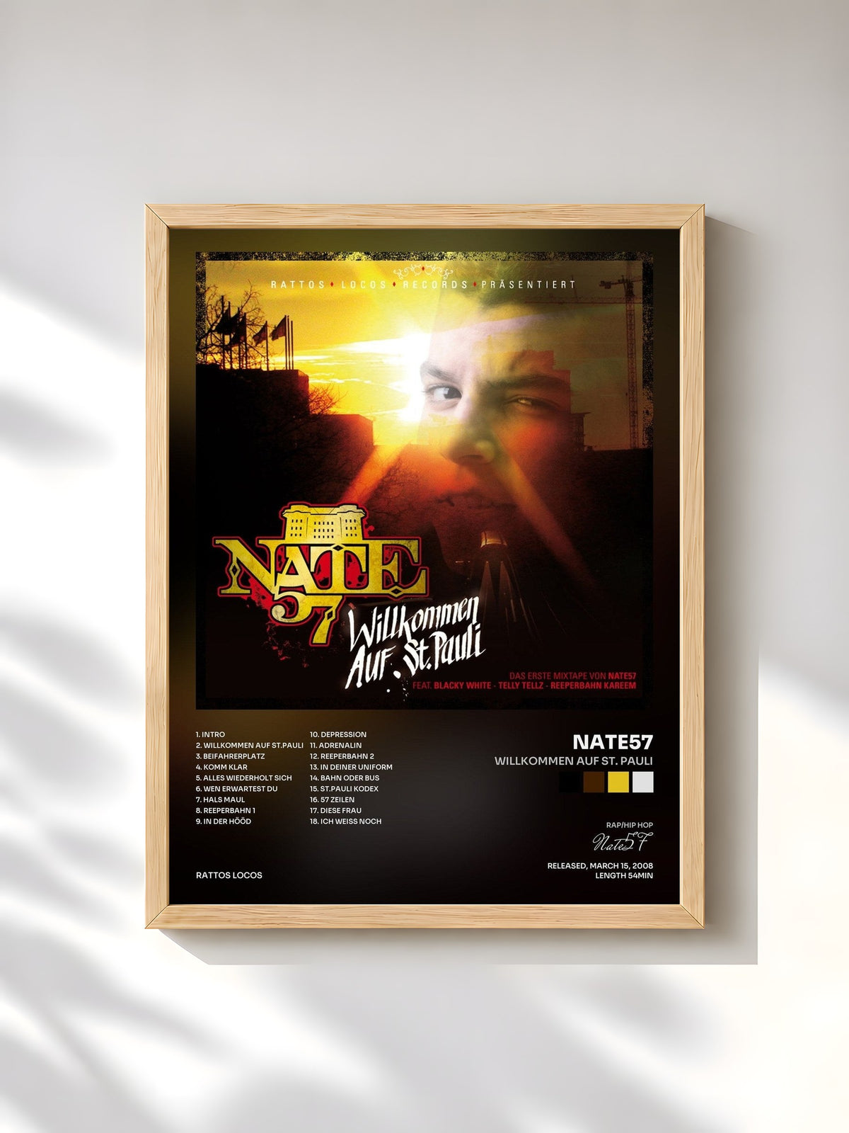 #bois Tableau de l'album Willkommen auf St. Pauli de Nate57, cadre en bois brut, imprimé et encadré en France