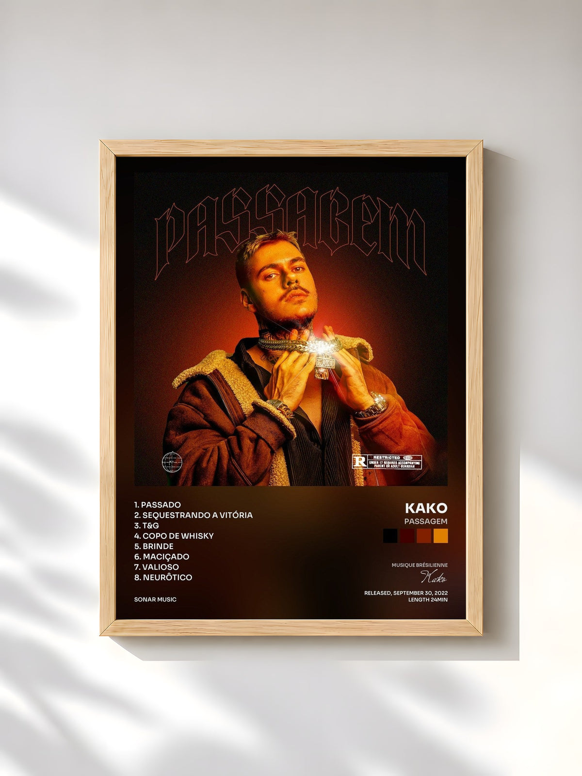 #bois Tableau de l'album Passagem de Kako, cadre en bois brut, imprimé et encadré en France