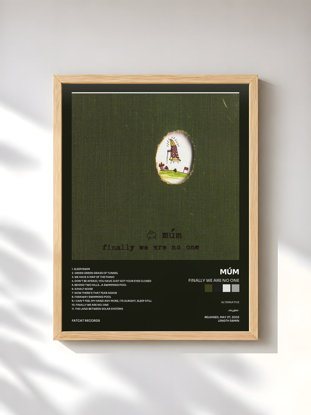 #bois Tableau de l'album Finally We Are No One de múm, cadre en bois brut, imprimé et encadré en France