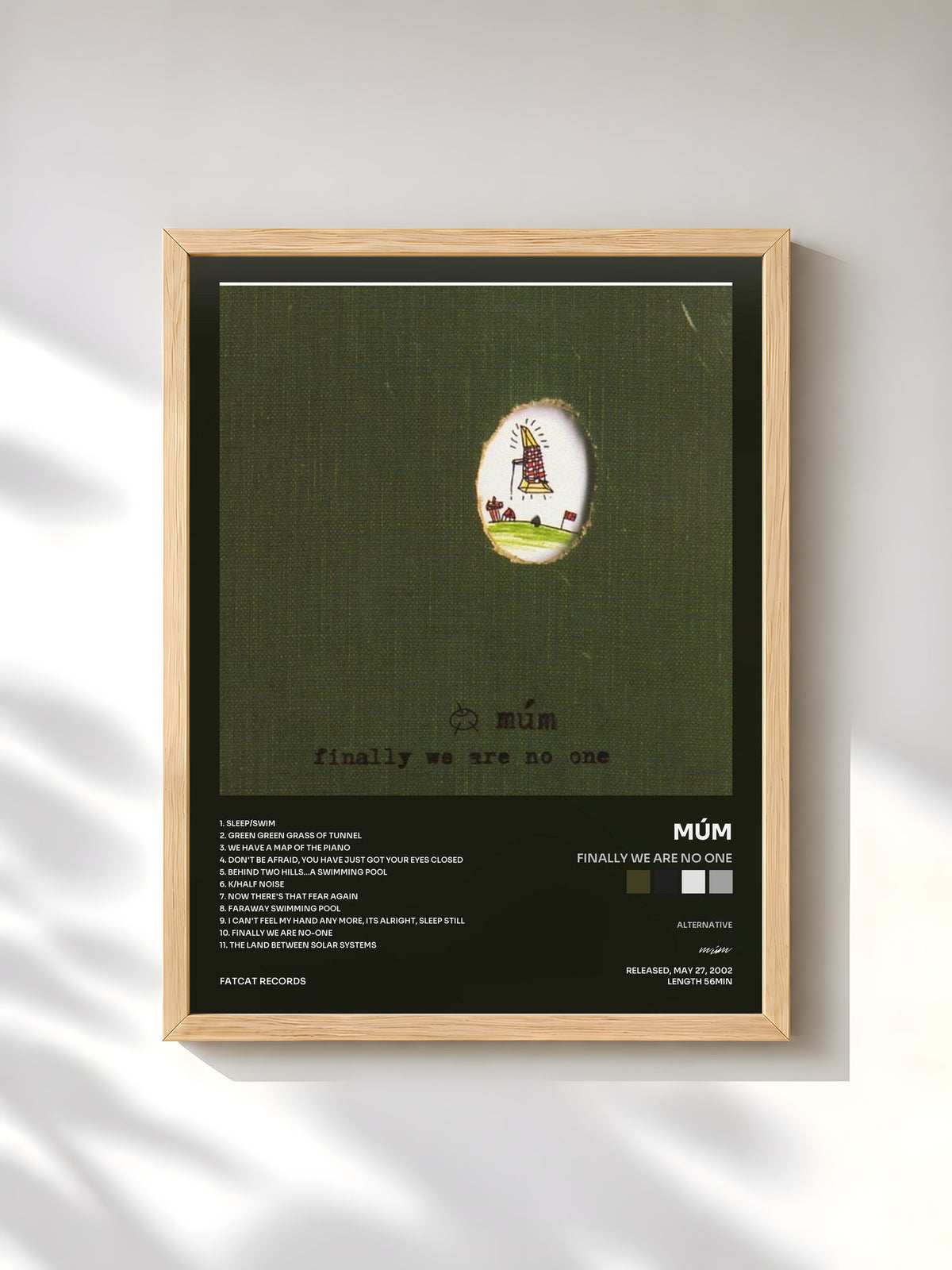 #bois Tableau de l'album Finally We Are No One de múm, cadre en bois brut, imprimé et encadré en France