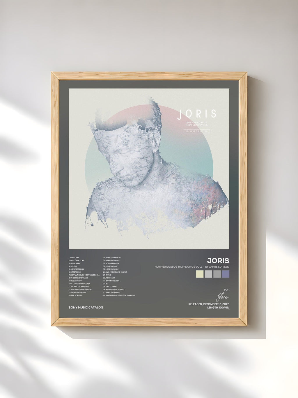 #bois Tableau de l'album Hoffnungslos Hoffnungsvoll - 10 Jahre Edition de Joris, cadre en bois brut, imprimé et encadré en France