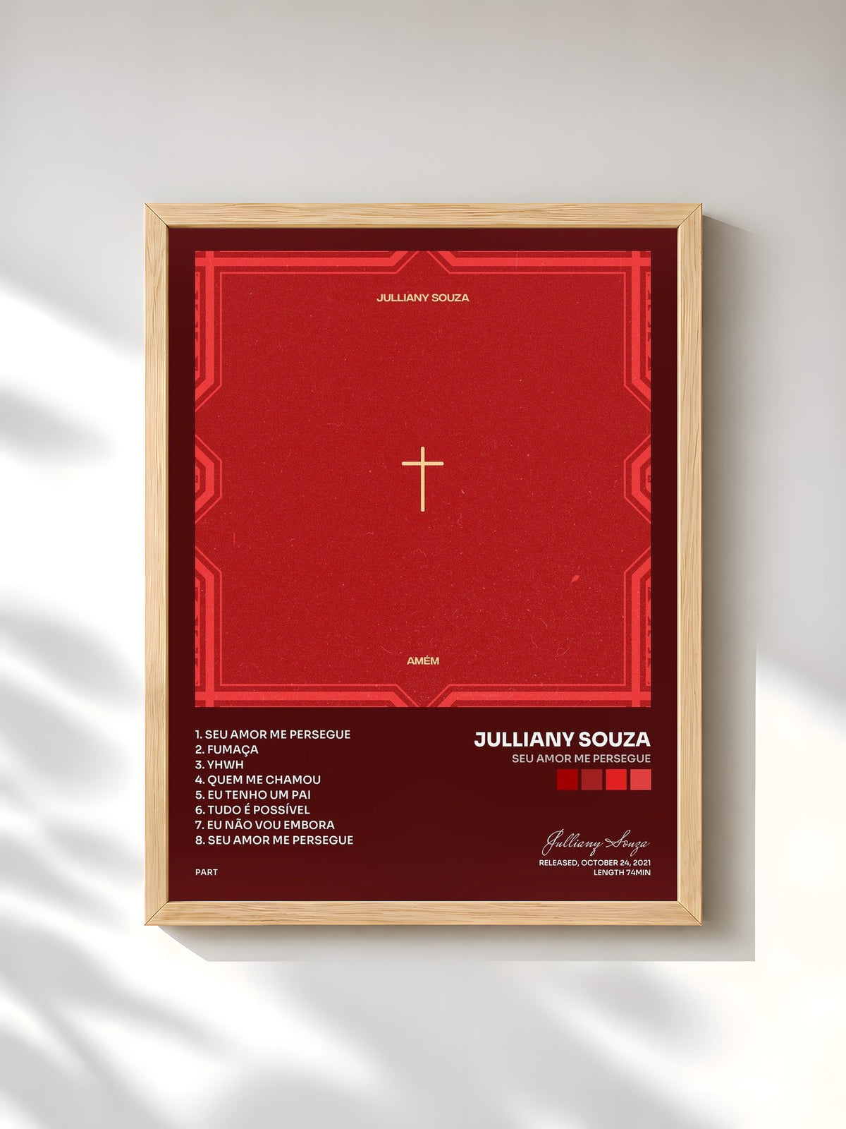 #bois Tableau de l'album Seu Amor Me Persegue de Julliany Souza, cadre en bois brut, imprimé et encadré en France