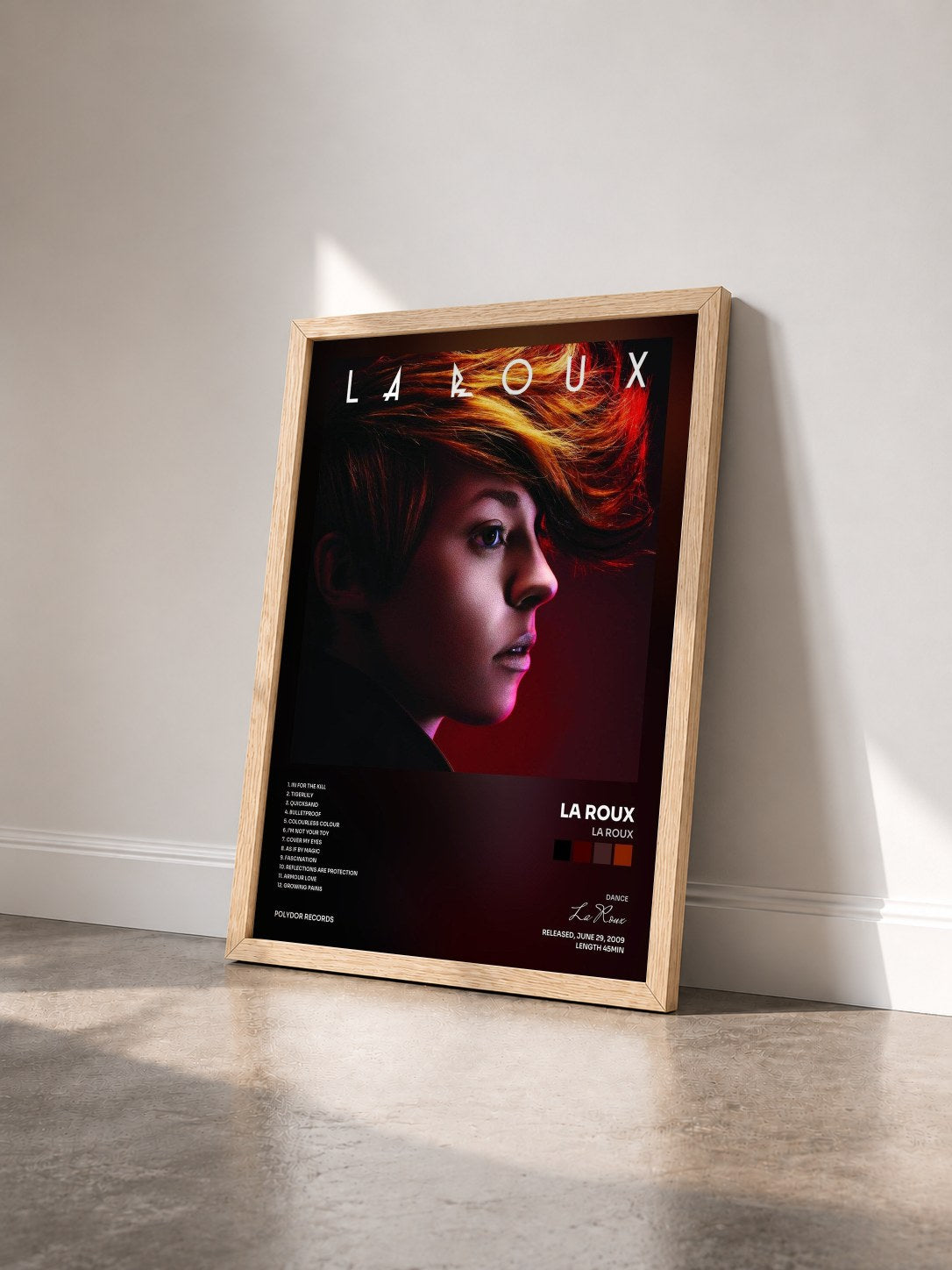 #bois Tableau de l'album La Roux de La Roux vu de trois quarts, cadre en bois brut