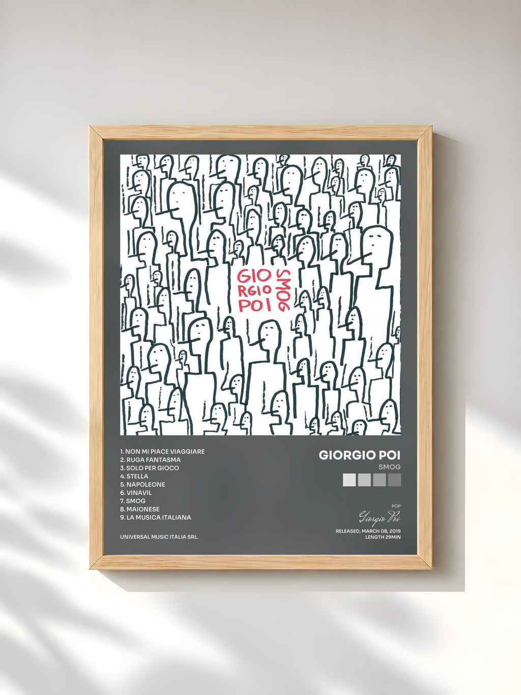 #bois Tableau de l'album Smog de Giorgio Poi, cadre en bois brut, imprimé et encadré en France