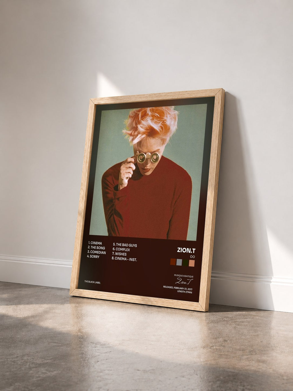 #bois Tableau de l'album OO de Zion.T vu de trois quarts, cadre en bois brut