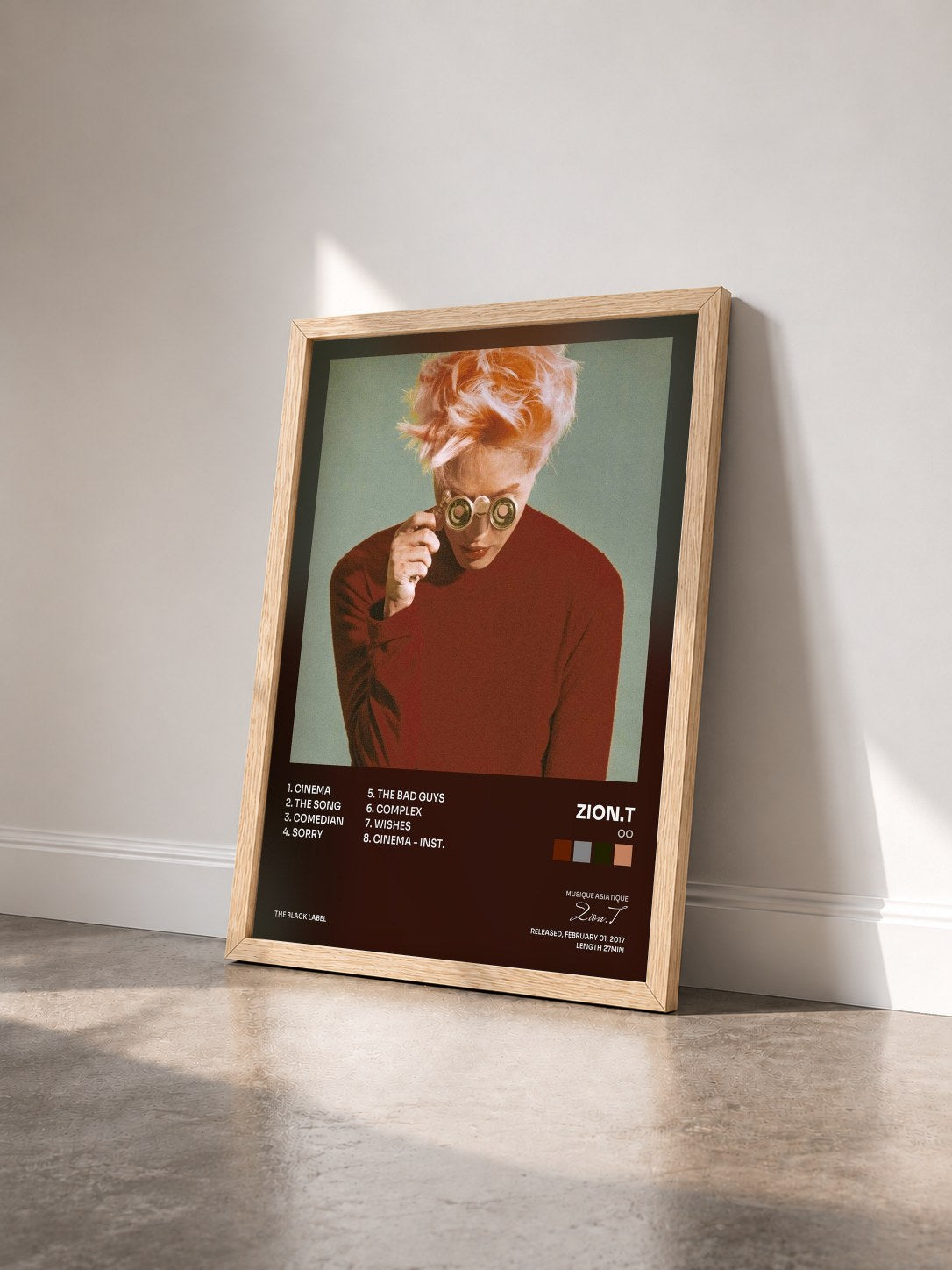 #bois Tableau de l'album OO de Zion.T vu de trois quarts, cadre en bois brut
