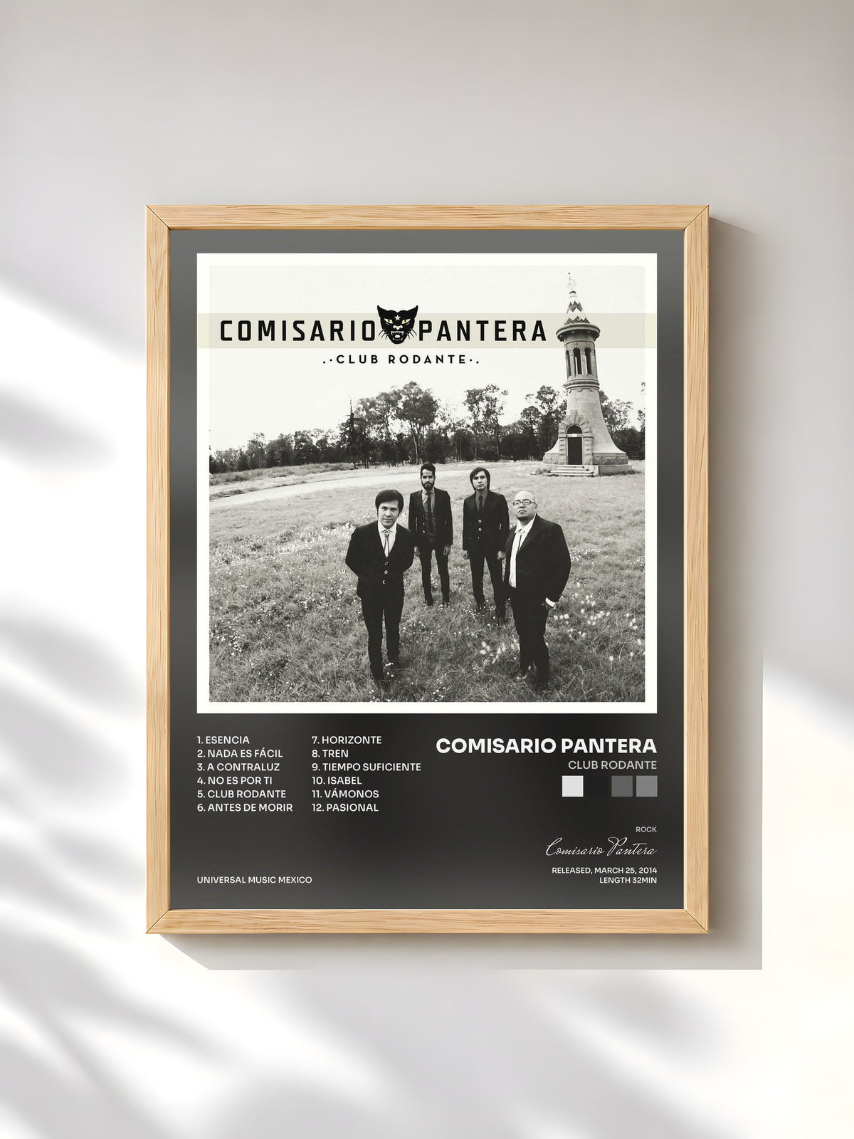 #bois Tableau de l'album Club Rodante de Comisario Pantera, cadre en bois brut, imprimé et encadré en France