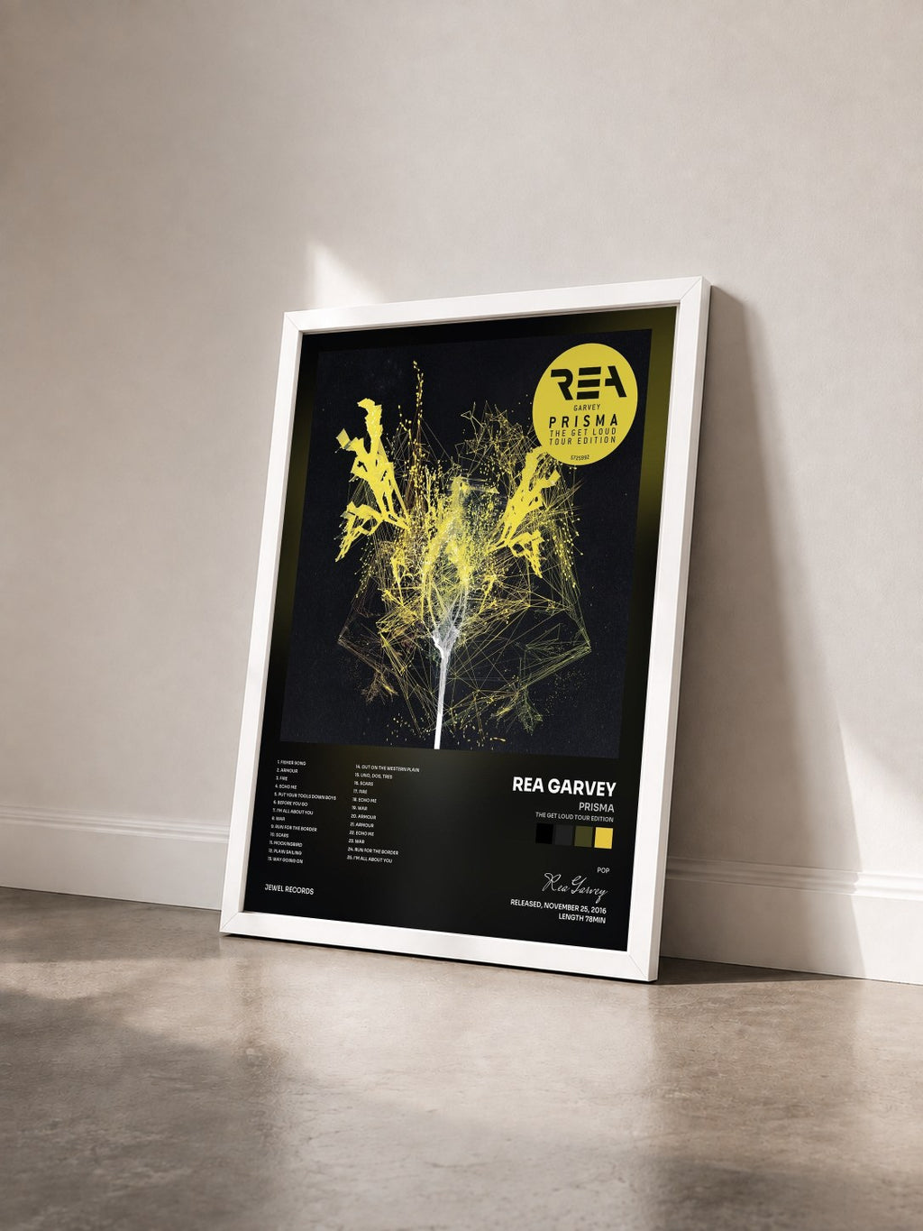 #blanc Tableau de l'album Prisma (The Get Loud Tour Edition) de Rea Garvey vu de trois quarts, cadre blanc