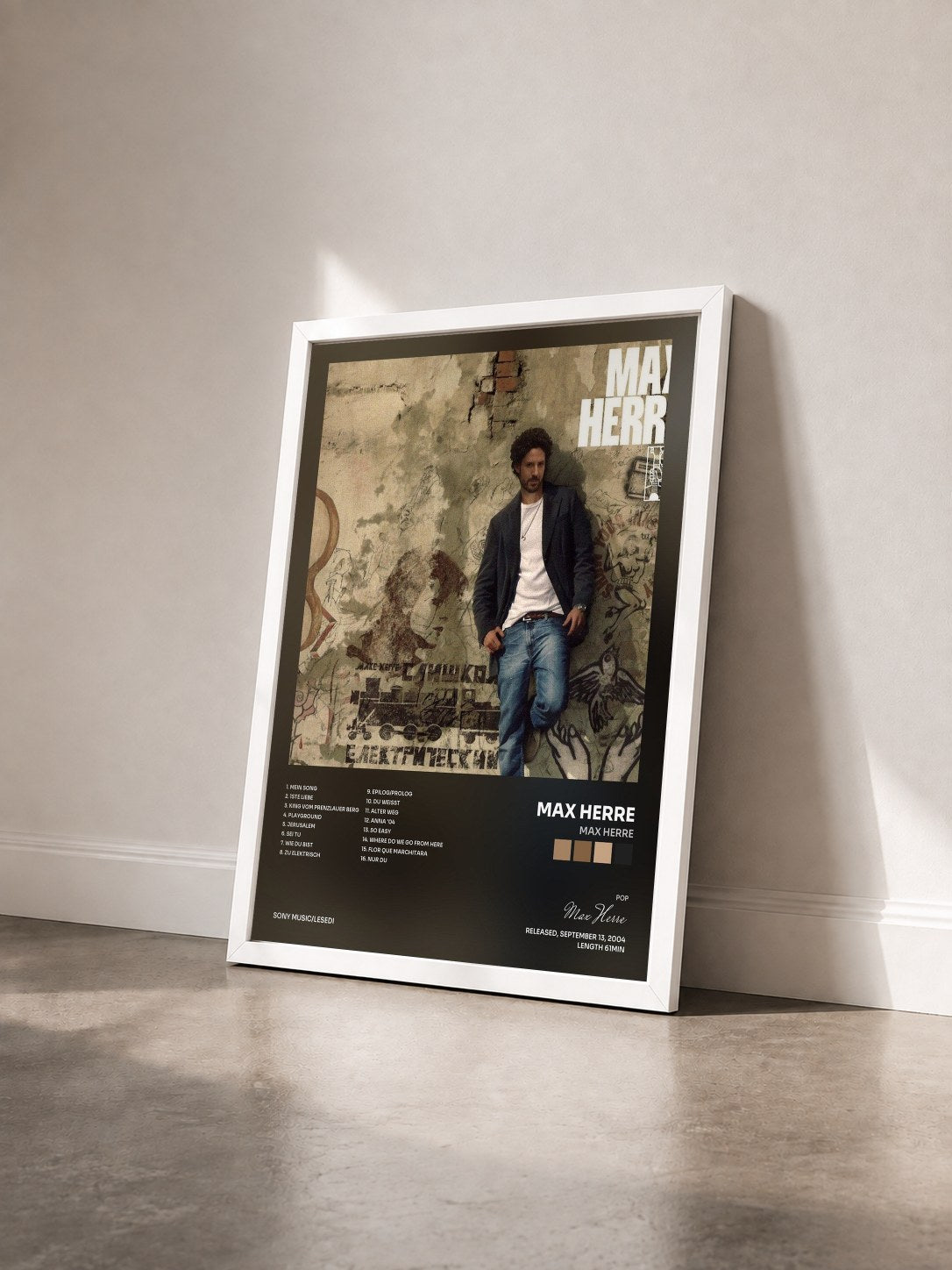 #blanc Tableau de l'album Max Herre de Max Herre vu de trois quarts, cadre blanc