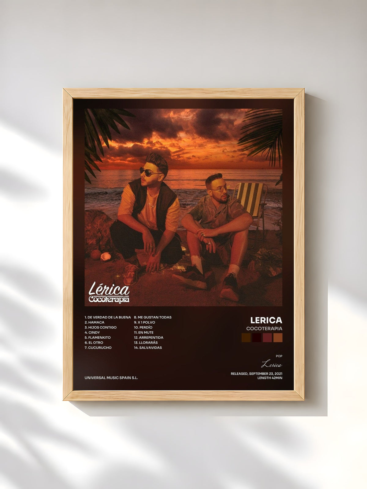 #bois Tableau de l'album Cocoterapia de Lerica, cadre en bois brut, imprimé et encadré en France