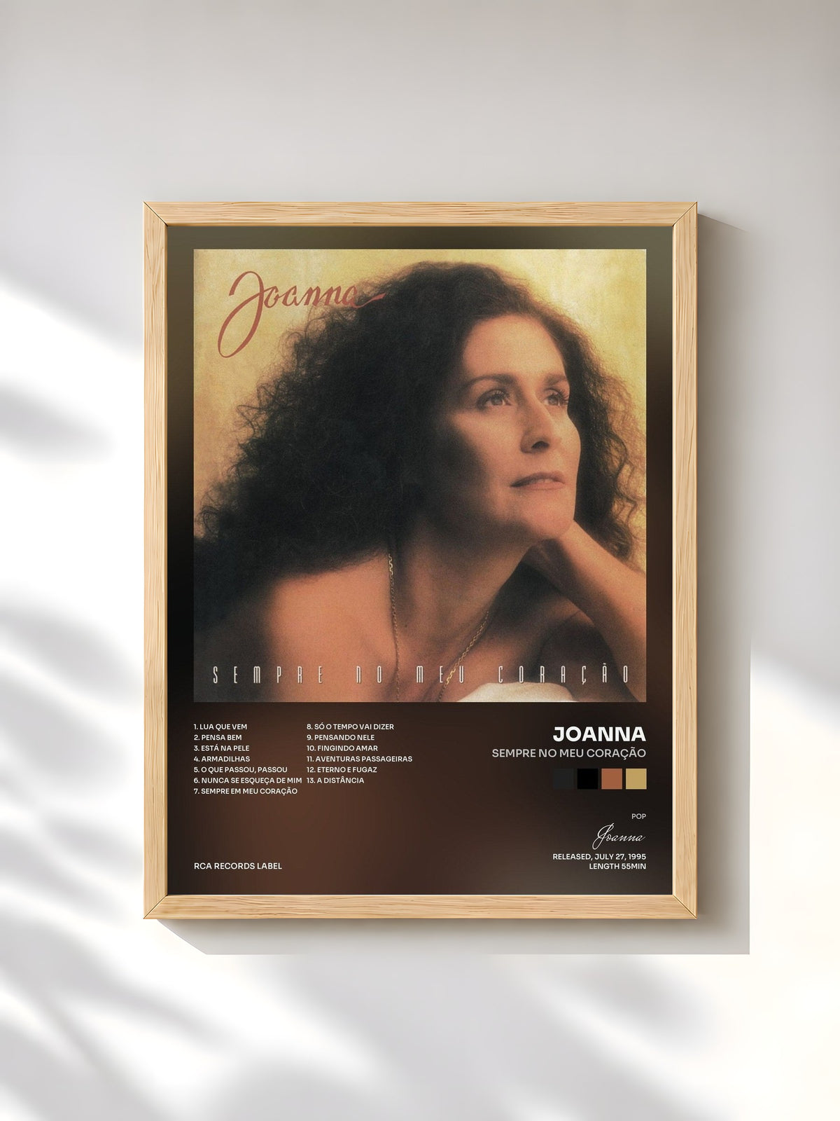 #bois Tableau de l'album Sempre No Meu Coração de Joanna, cadre en bois brut, imprimé et encadré en France