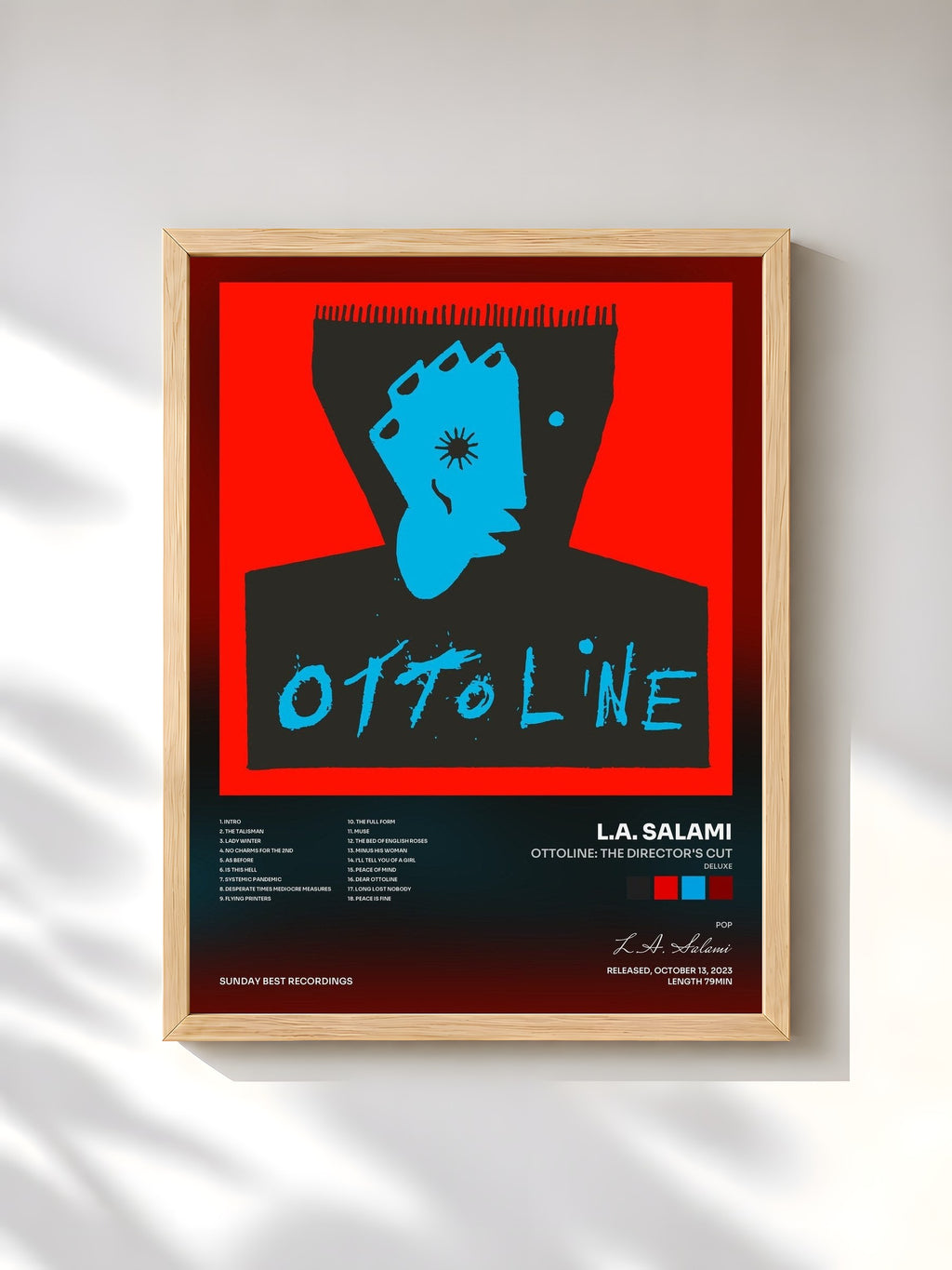 #bois Tableau de l'album OTTOLINE: THE DIRECTOR'S CUT (DELUXE) de L.A. Salami, cadre en bois brut, imprimé et encadré en France