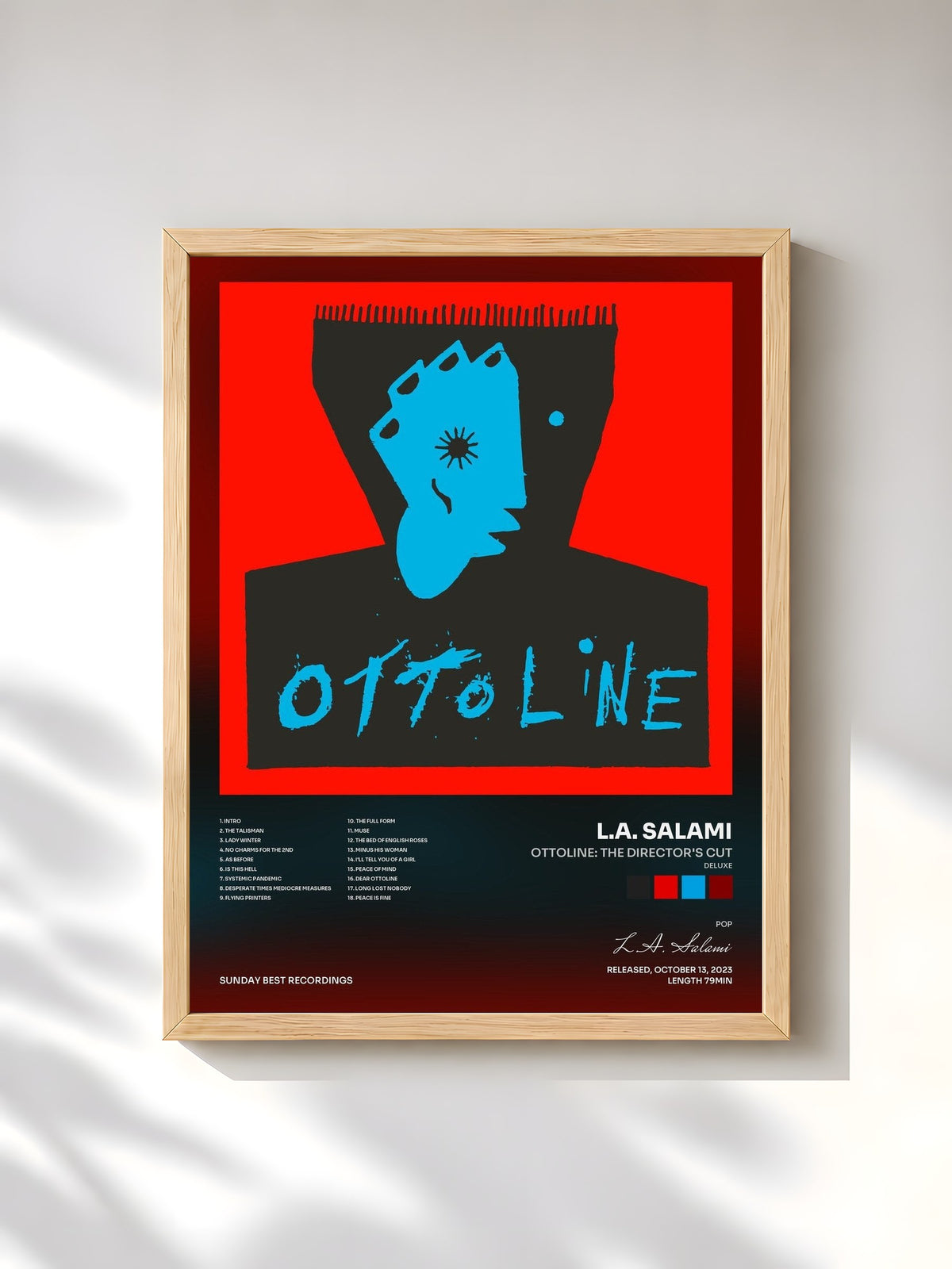 #bois Tableau de l'album OTTOLINE: THE DIRECTOR'S CUT (DELUXE) de L.A. Salami, cadre en bois brut, imprimé et encadré en France