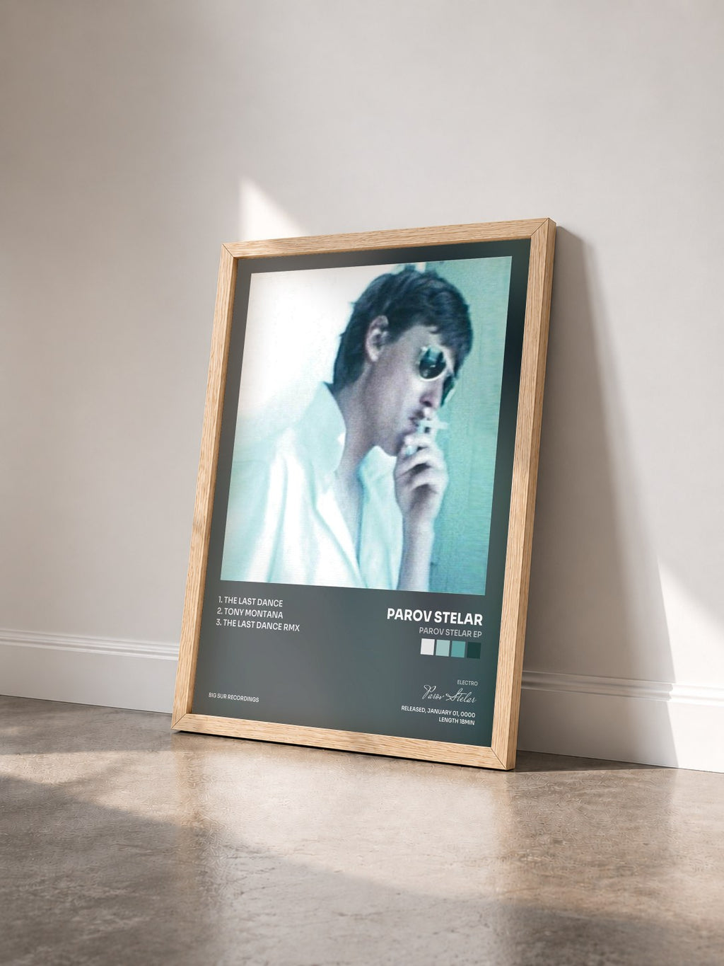#bois Tableau de l'album Parov Stelar Ep de Parov Stelar vu de trois quarts, cadre en bois brut