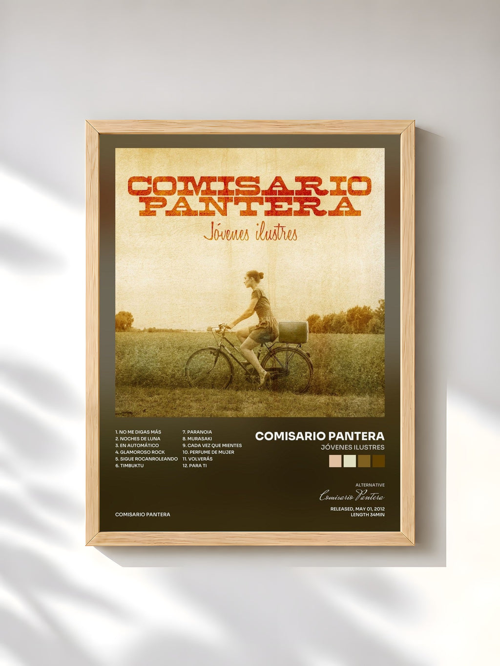 #bois Tableau de l'album Jóvenes Ilustres de Comisario Pantera, cadre en bois brut, imprimé et encadré en France