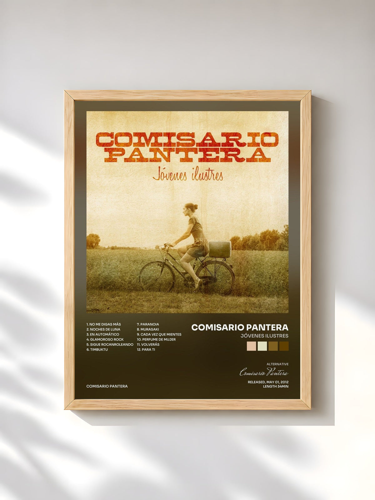 #bois Tableau de l'album Jóvenes Ilustres de Comisario Pantera, cadre en bois brut, imprimé et encadré en France