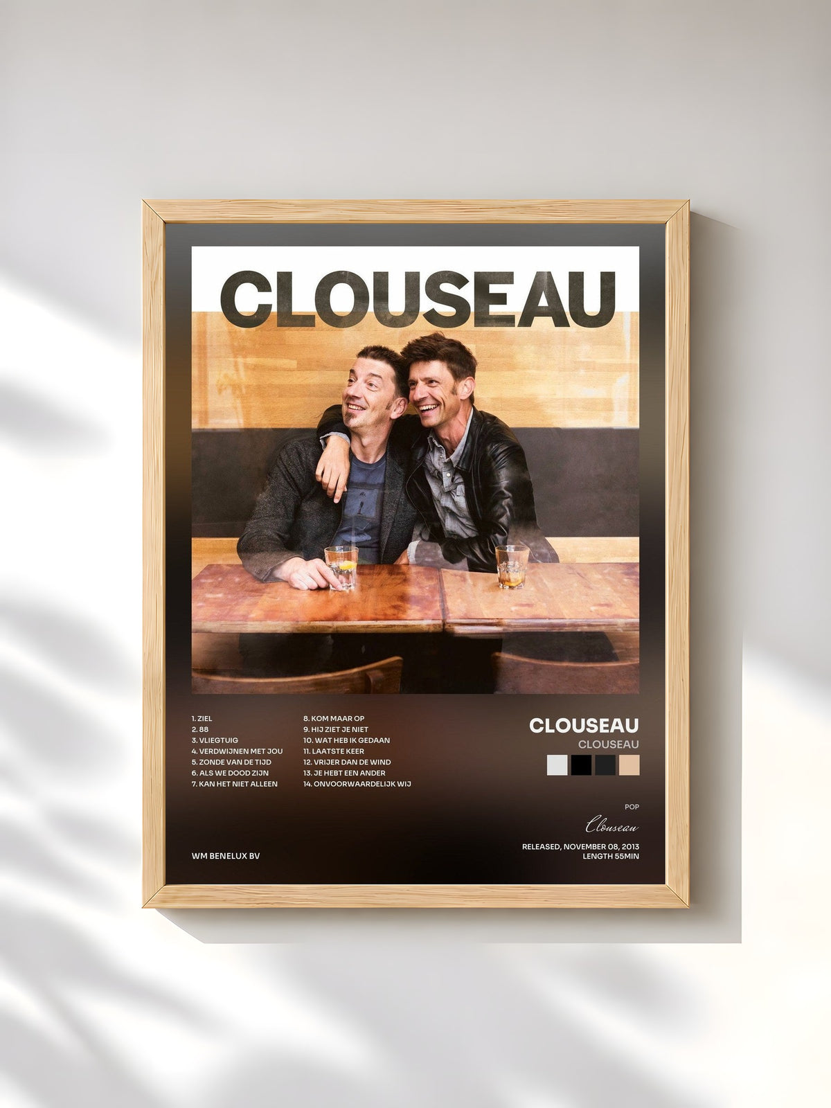 #bois Tableau de l'album Clouseau de Clouseau, cadre en bois brut, imprimé et encadré en France