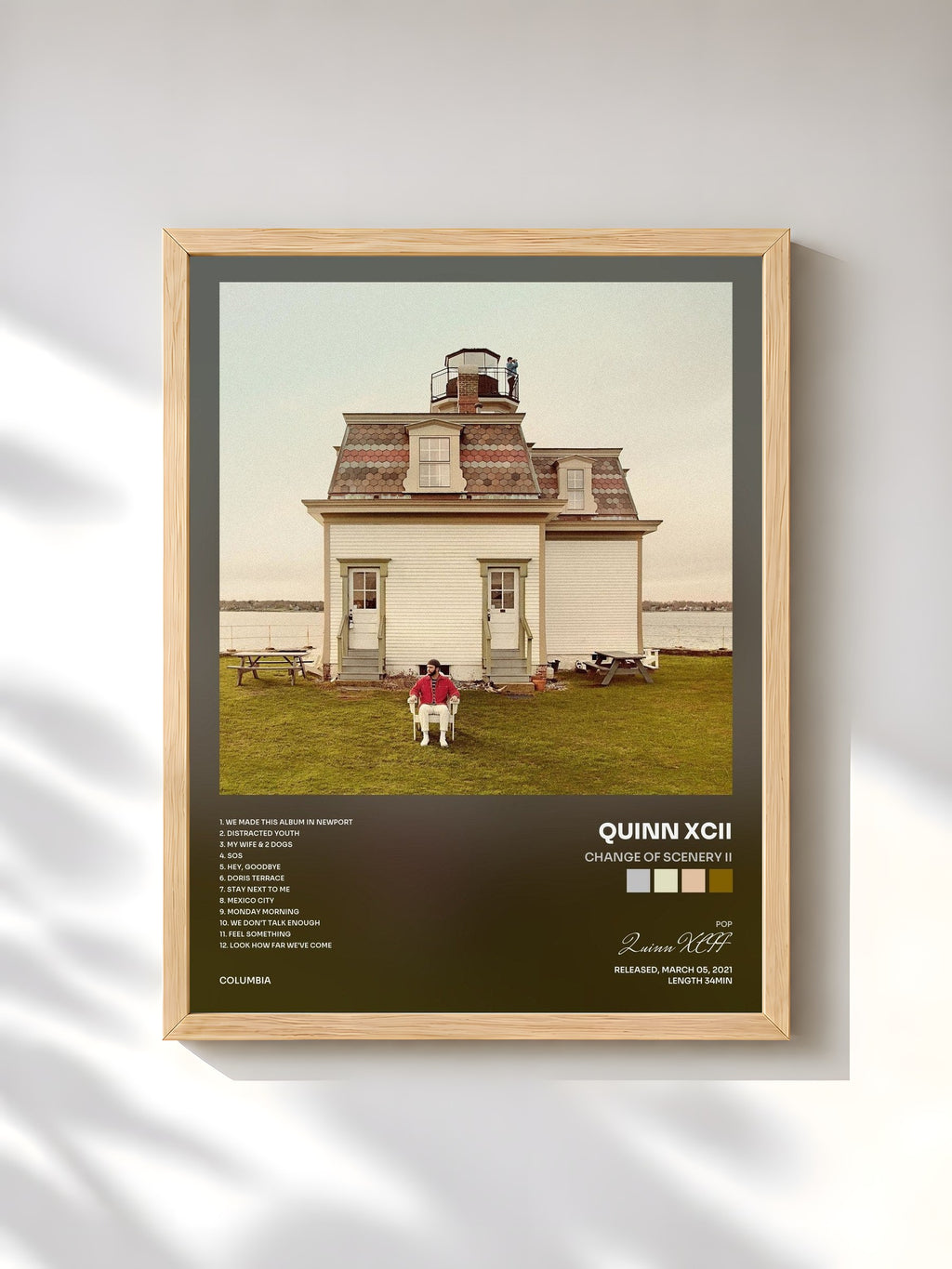 #bois Tableau de l'album Change of Scenery II de Quinn XCII, cadre en bois brut, imprimé et encadré en France