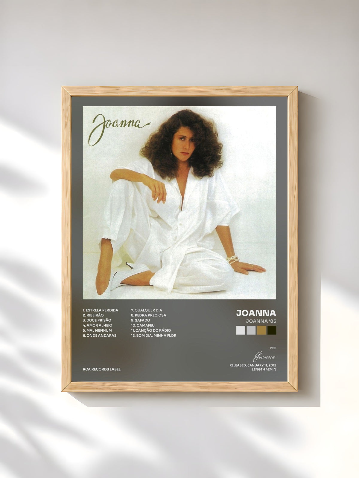 #bois Tableau de l'album Joanna '85 de Joanna, cadre en bois brut, imprimé et encadré en France