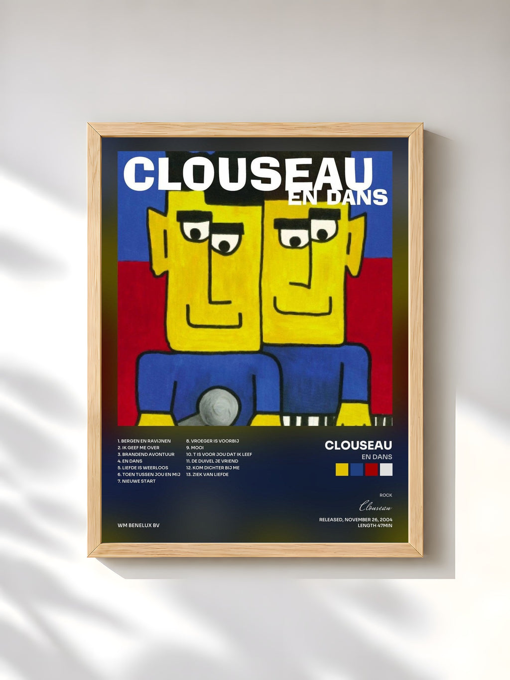 #bois Tableau de l'album En Dans de Clouseau, cadre en bois brut, imprimé et encadré en France