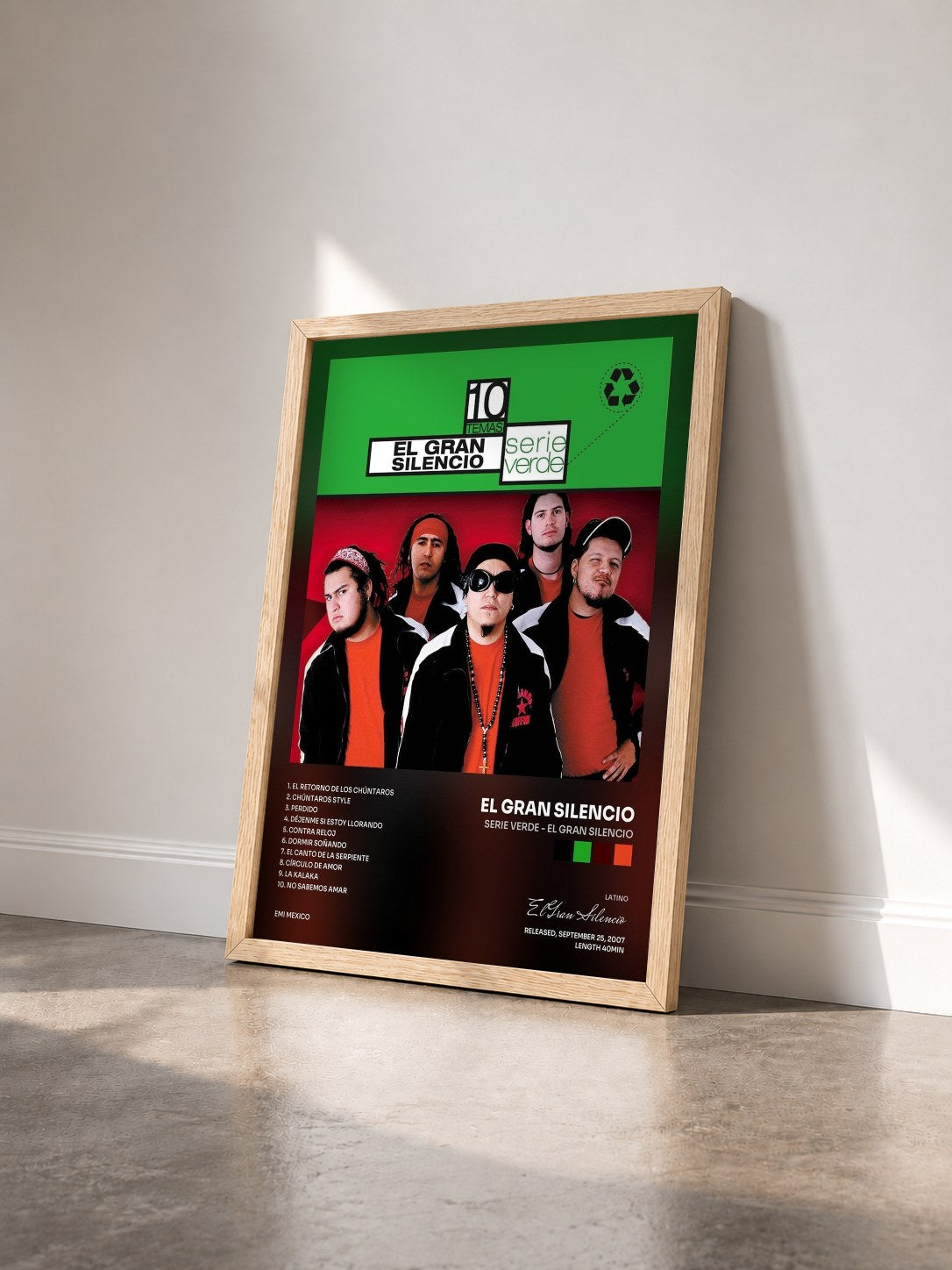 #bois Tableau de l'album Serie Verde - El Gran Silencio de El Gran Silencio vu de trois quarts, cadre en bois brut