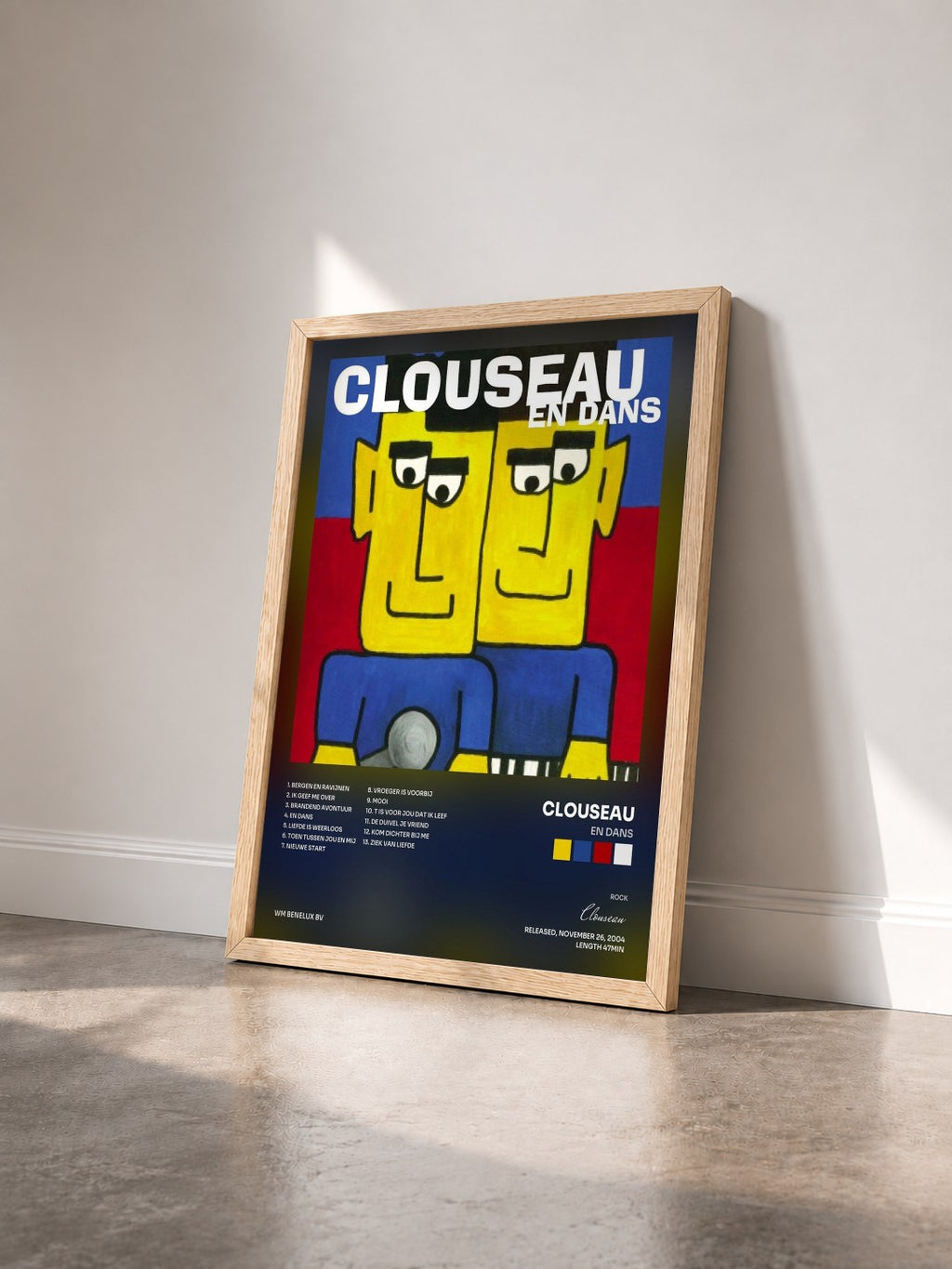#bois Tableau de l'album En Dans de Clouseau vu de trois quarts, cadre en bois brut