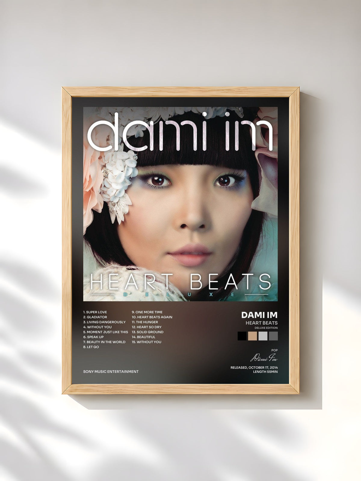 #bois Tableau de l'album Heart Beats (Deluxe Edition) de Dami Im, cadre en bois brut, imprimé et encadré en France