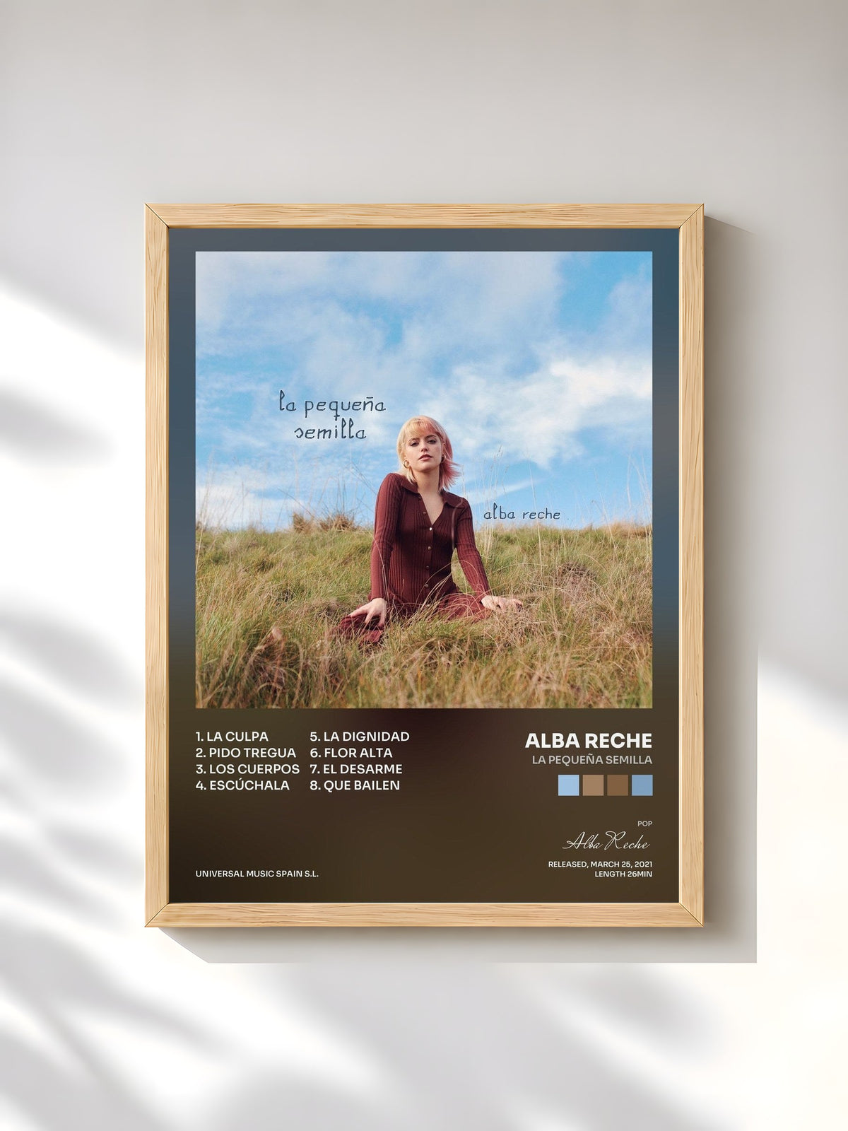 #bois Tableau de l'album la pequeña semilla de Alba Reche, cadre en bois brut, imprimé et encadré en France