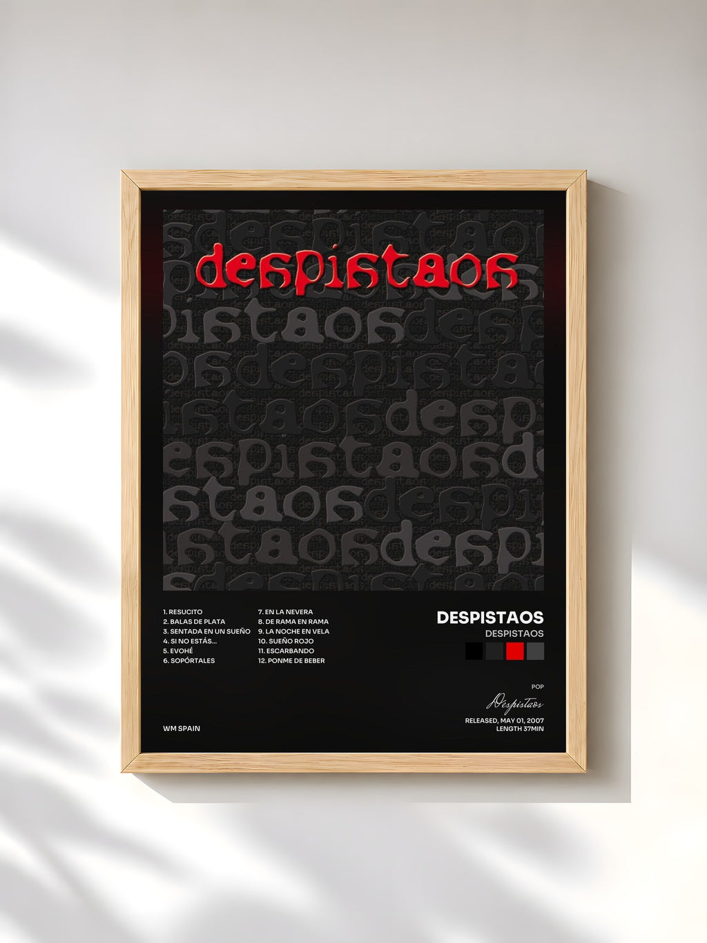 #bois Tableau de l'album Despistaos de Despistaos, cadre en bois brut, imprimé et encadré en France