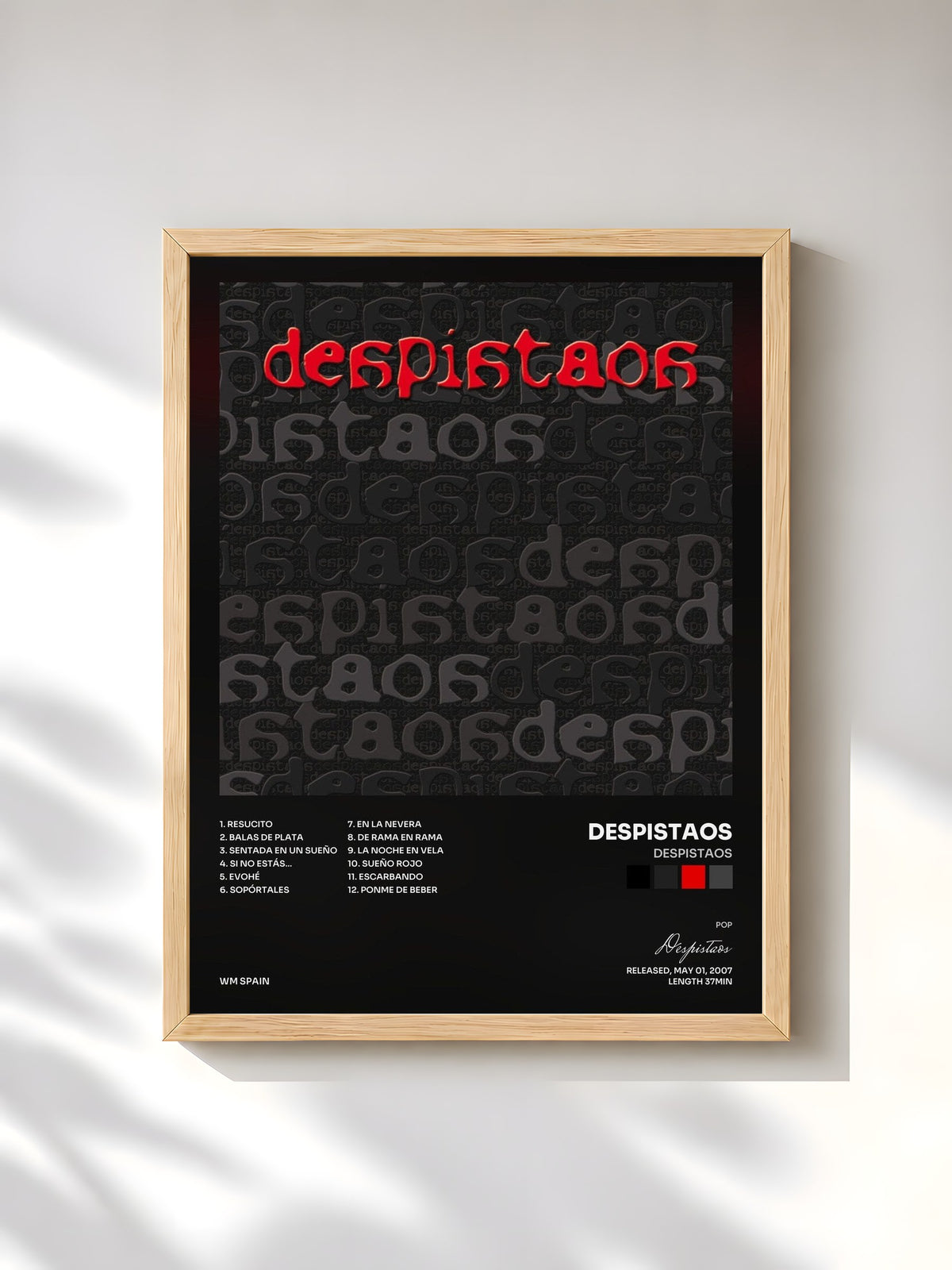 #bois Tableau de l'album Despistaos de Despistaos, cadre en bois brut, imprimé et encadré en France