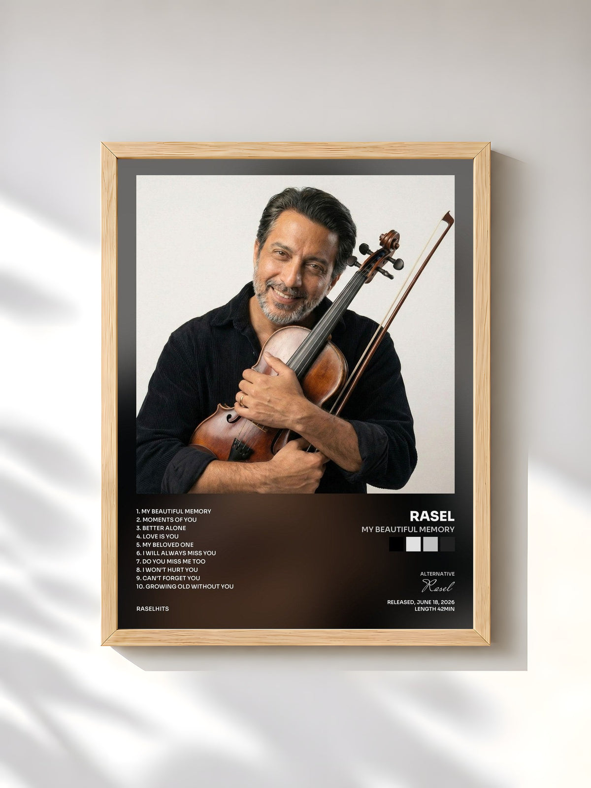 #bois Tableau de l'album My Beautiful Memory de Rasel, cadre en bois brut, imprimé et encadré en France