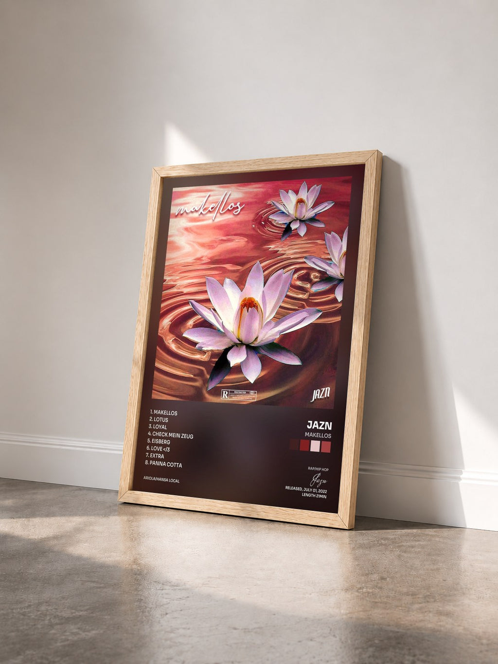 #bois Tableau de l'album Makellos de Jazn vu de trois quarts, cadre en bois brut