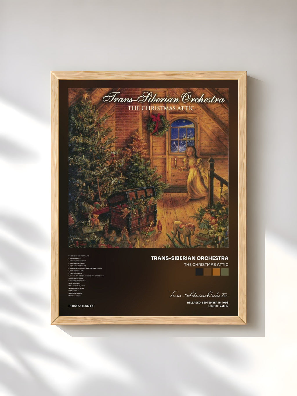 #bois Tableau de l'album The Christmas Attic de Trans-Siberian Orchestra, cadre en bois brut, imprimé et encadré en France