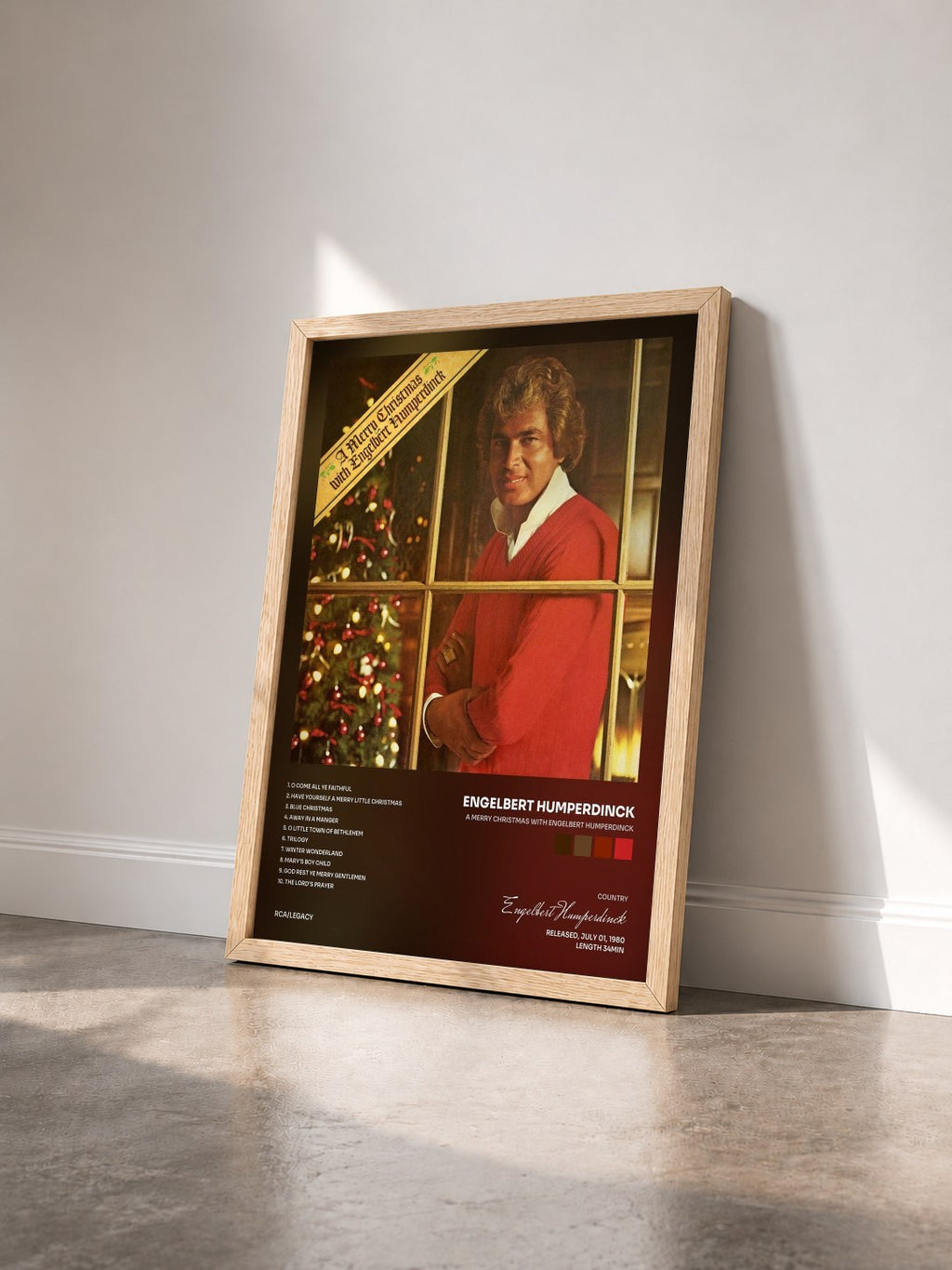 #bois Tableau de l'album A Merry Christmas With Engelbert Humperdinck de Engelbert Humperdinck vu de trois quarts, cadre en bois brut