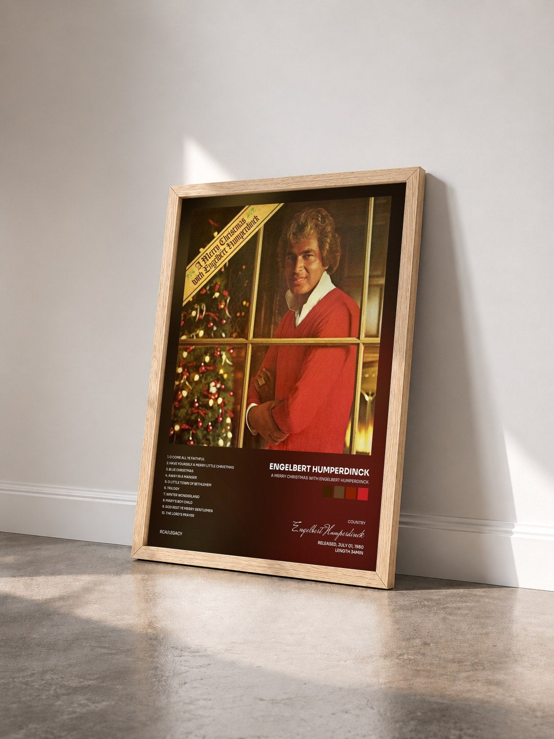 #bois Tableau de l'album A Merry Christmas With Engelbert Humperdinck de Engelbert Humperdinck vu de trois quarts, cadre en bois brut