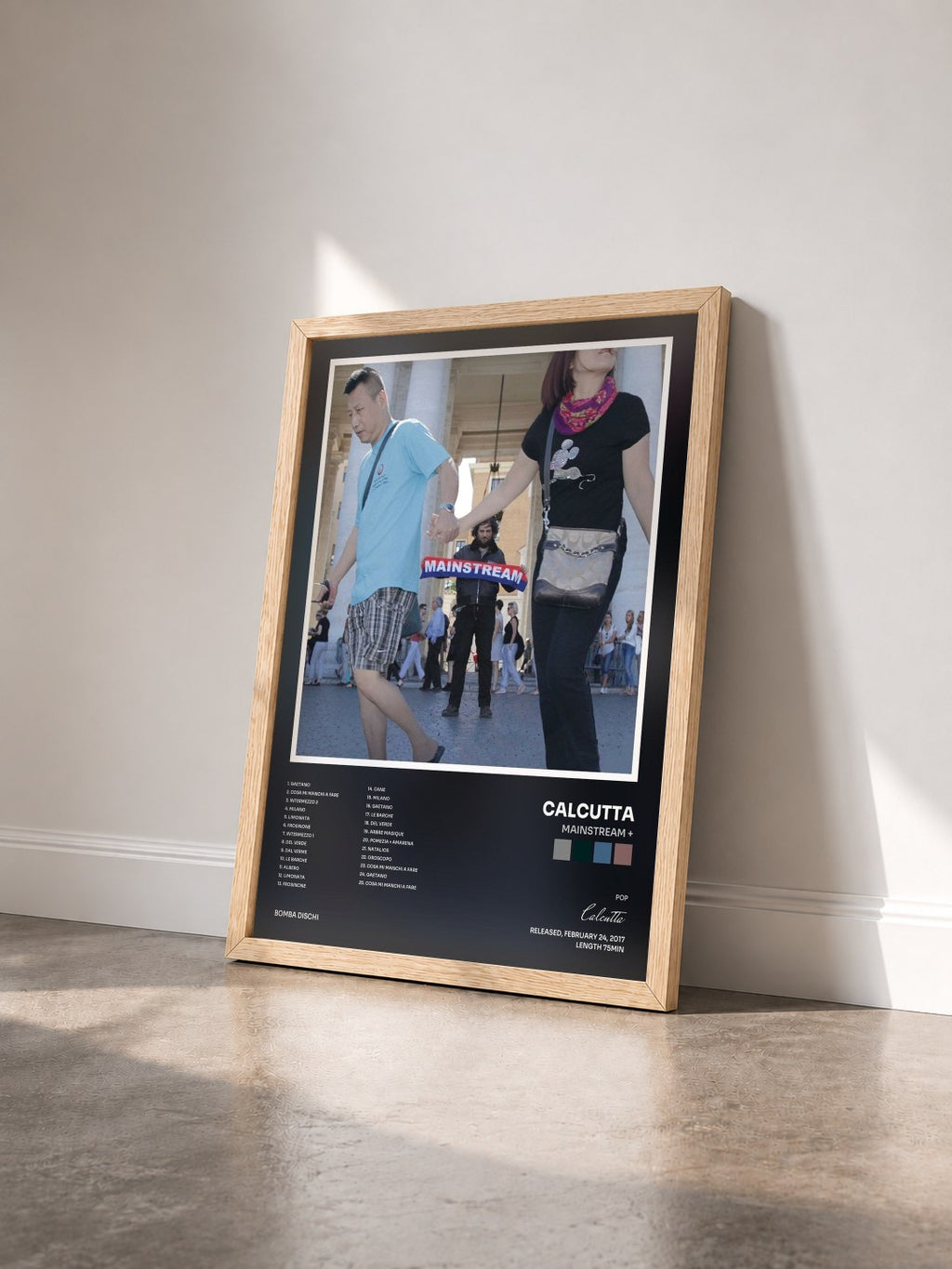 #bois Tableau de l'album Mainstream + de Calcutta vu de trois quarts, cadre en bois brut