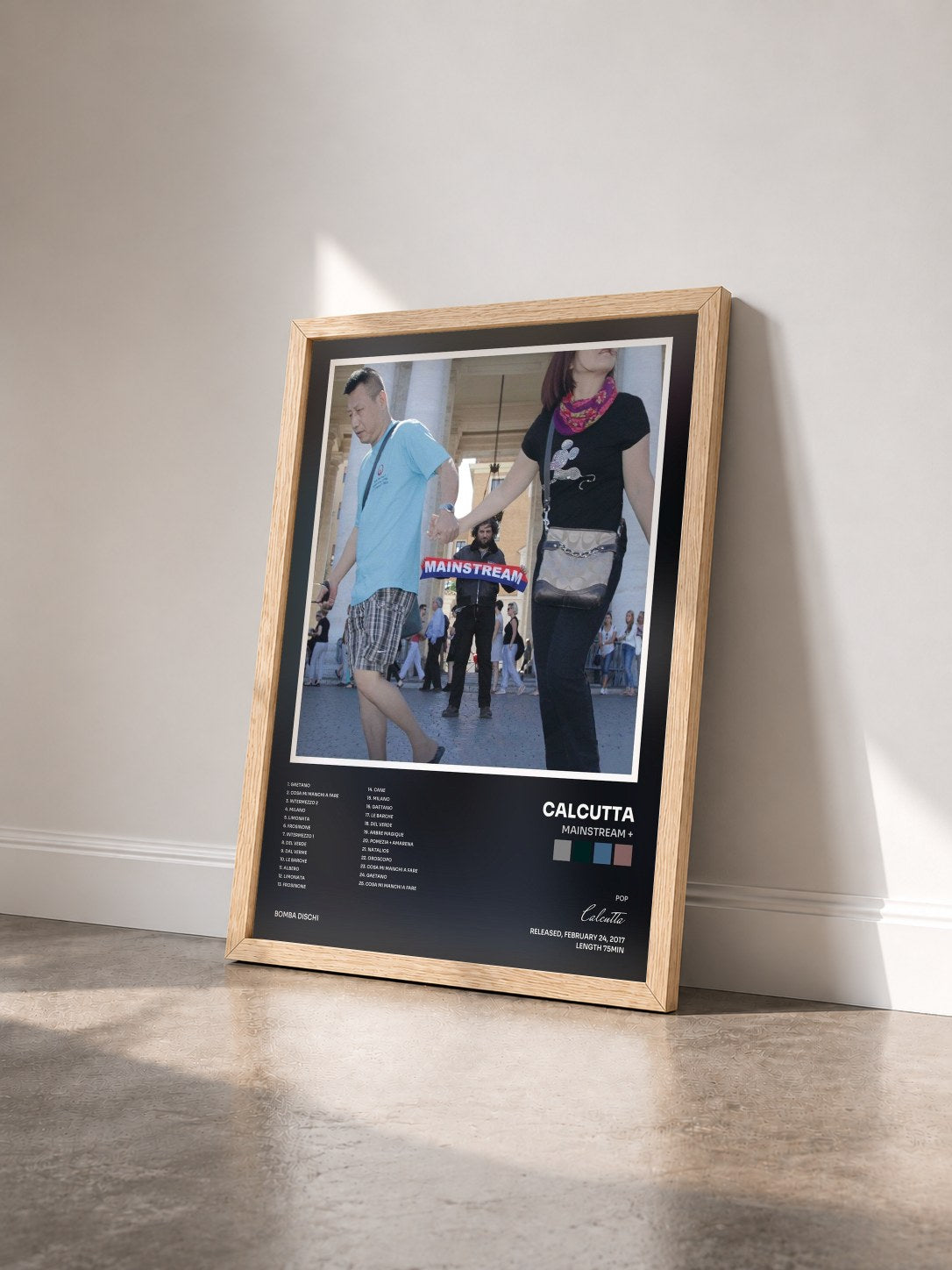 #bois Tableau de l'album Mainstream + de Calcutta vu de trois quarts, cadre en bois brut