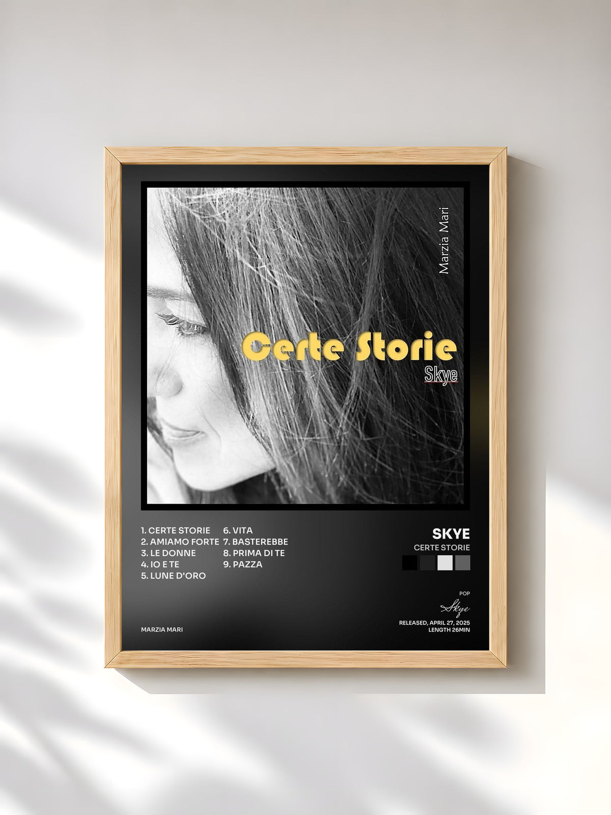#bois Tableau de l'album Certe Storie de Skye, cadre en bois brut, imprimé et encadré en France