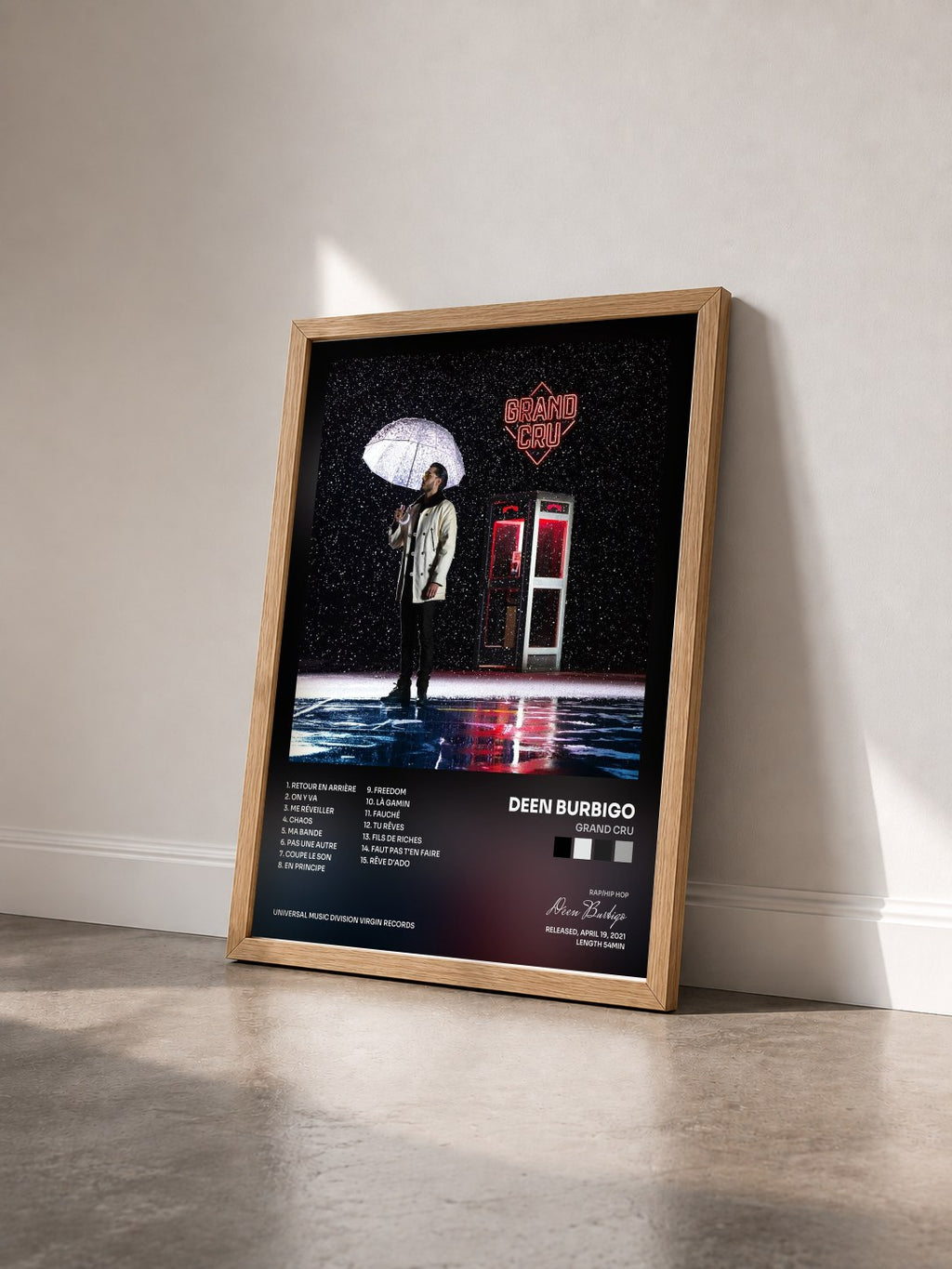 #bois Tableau de l'album Grand cru de Deen Burbigo vu de trois quarts, cadre en bois brut